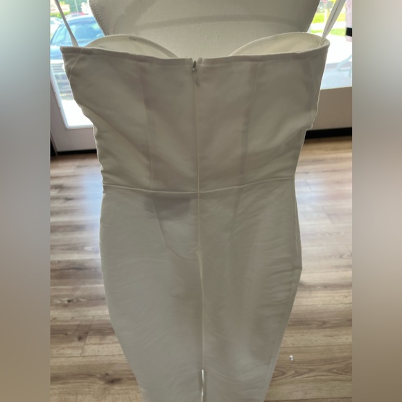 MORE TO COME Sophia Strapless Midi Dress in White - Picture 9 of 12